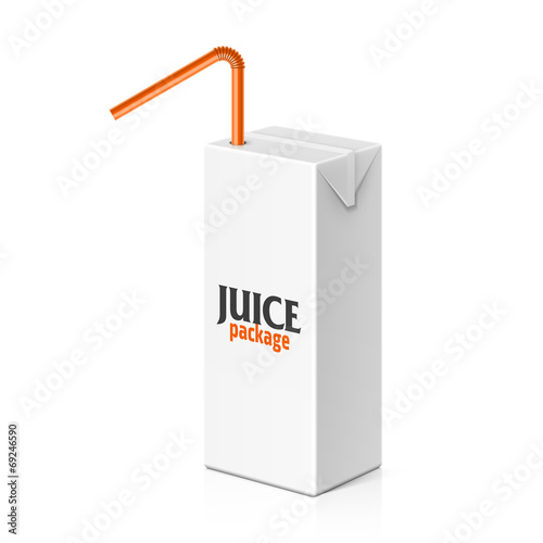 Juice or milk box with drinking straw template