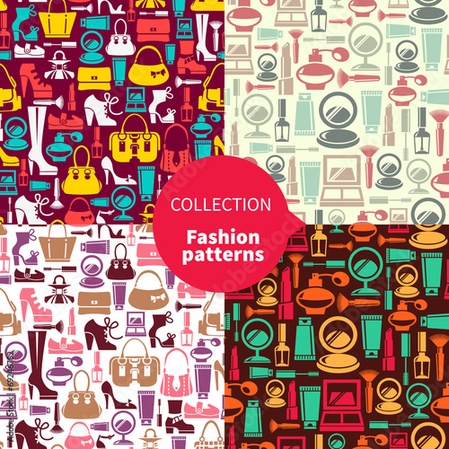 Fashion patterns. Set of seamless patterns