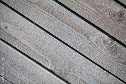 Close up of old wooden boards diagonally