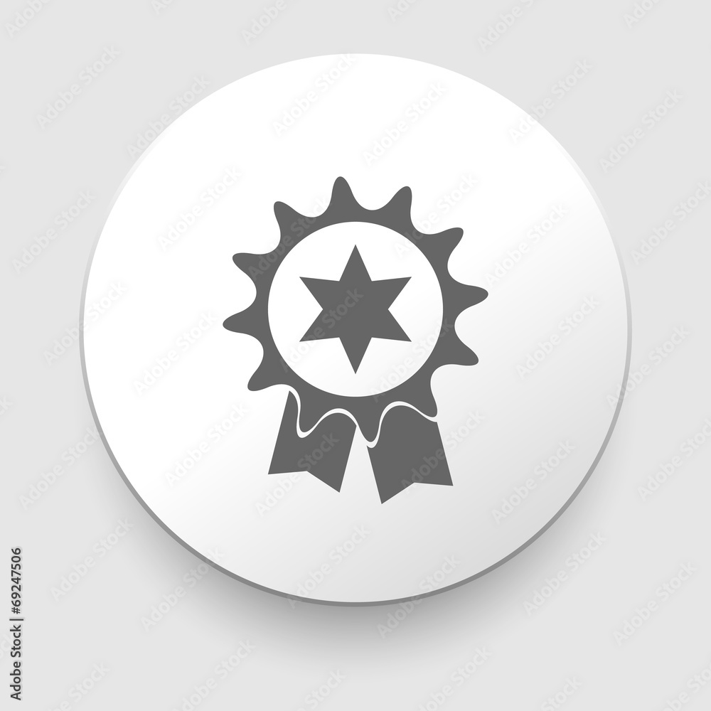 Vector badge with ribbons icon Vector badge with ribbons icon