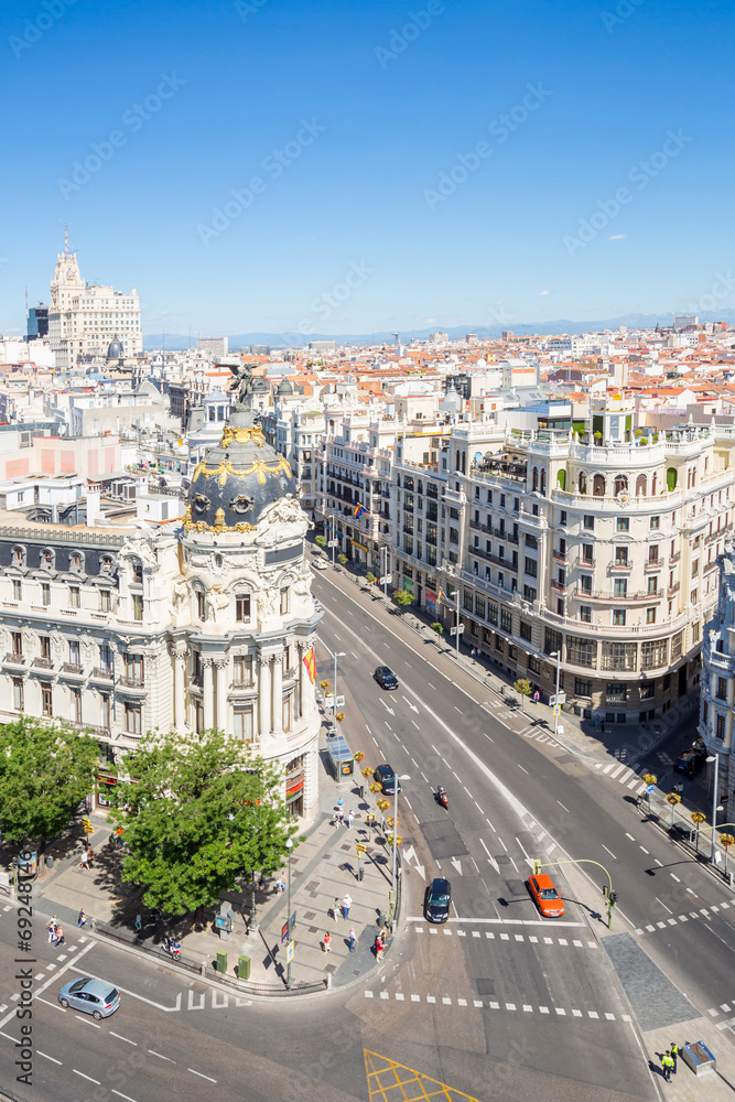 Fototapeta premium Gran Via Madrid Spain