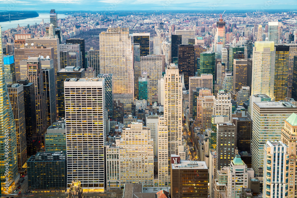 New York City Aerial - obrazy, fototapety, plakaty 