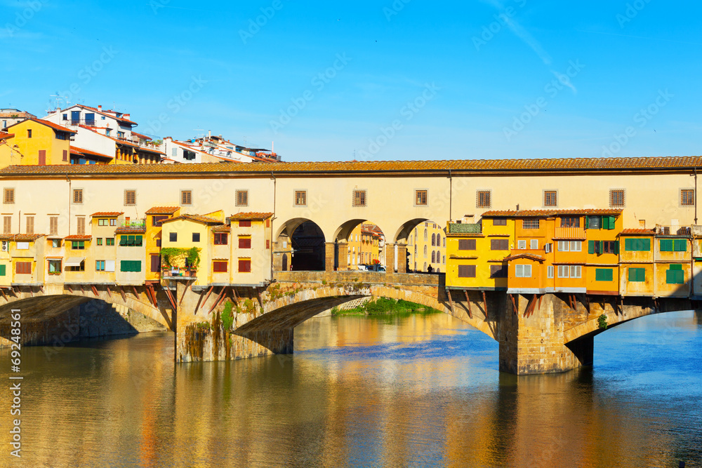 View of Gold (Ponte Vecchio) Bridge in Florence