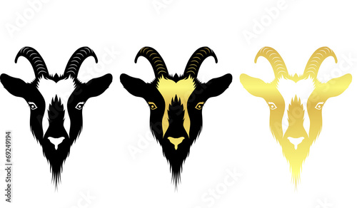 goat 's face  vector silhouette