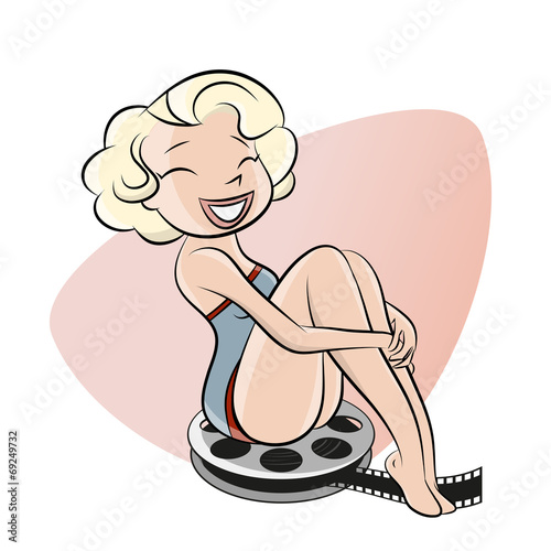 film mädchen lustig retro filmrolle