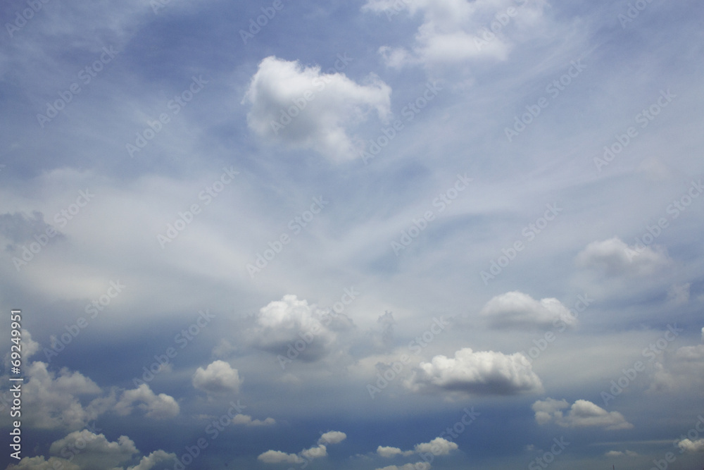Fototapeta premium blue sky with clouds closeup