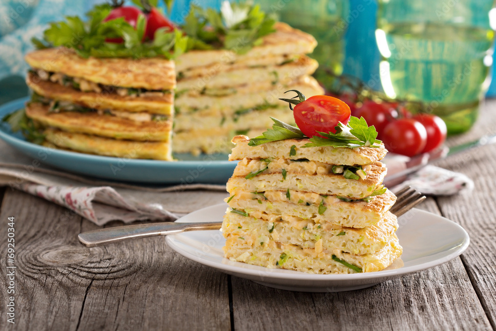 Zucchini savory layered cake Zucchini savory layered cake