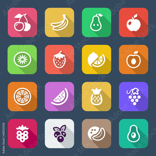 flat fruits iconset