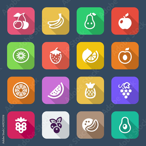 flat fruits iconset