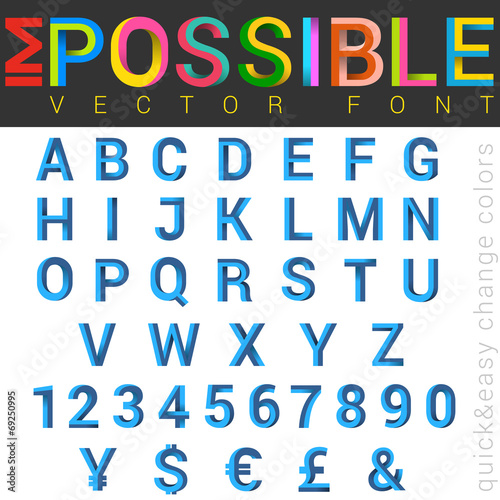 ABC Font impossible letters vector design. Alphabet logo