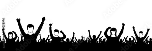 Menschen Gruppe Arme hoch