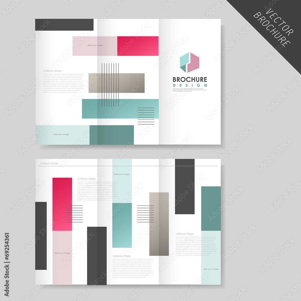Fototapeta premium abstract geometric tri-fold brochure template for business