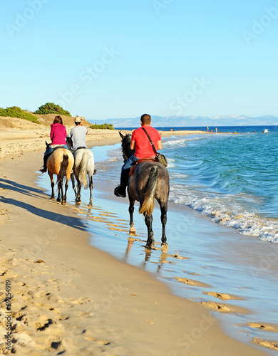 A caballo por la playa, vacaciones de verano, Tarifa, España