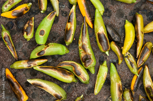 Chiles roasting photo