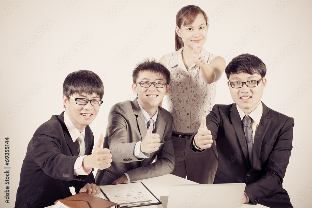 Successful business meeting with a group of people. Isolated on