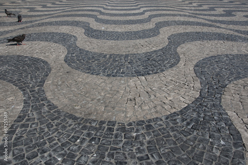 lisbon portugal abstract tile pavement patterns as a background photo