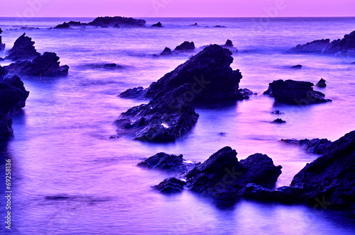 早朝の海岸
