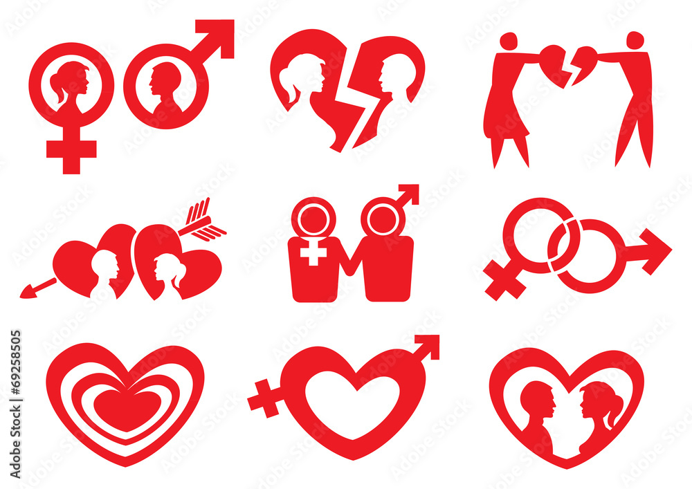 Man Woman Relationship Vector Icon Set Man Woman Relationship Vector Icon Set