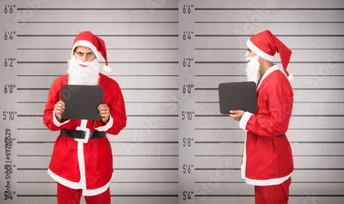 Santa Claus arrested in a prison situation
