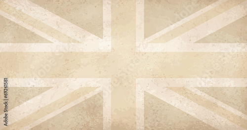 vintage yellowed grunge flag with scratches UK