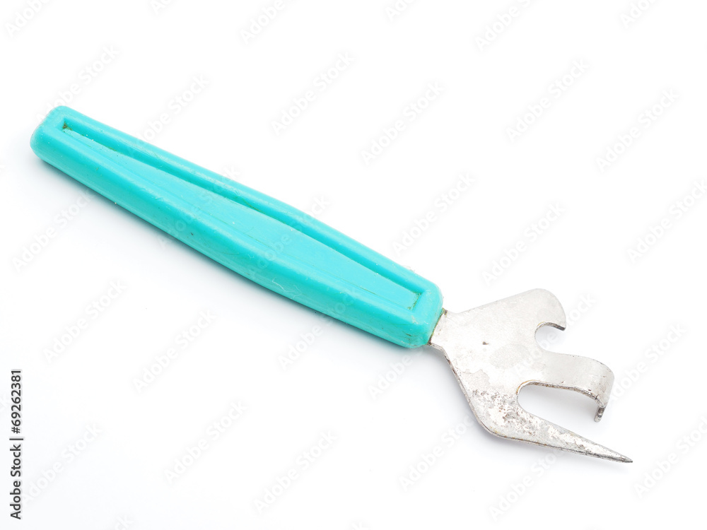 opener for canned food on a white background opener for canned food on a white background