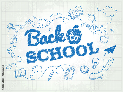 Back to school poster with doodles