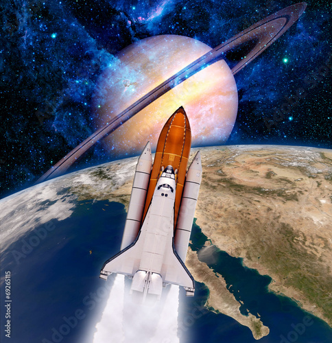 Fototapeta Naklejka Na Ścianę i Meble -  Space Shuttle Rocket Spaceship