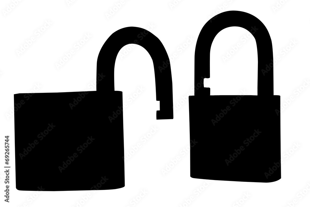 A padlocks isolated against a white background A padlocks isolated against a white background