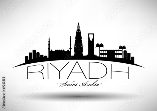 City of Riyadh Typographic Skyline Design photo