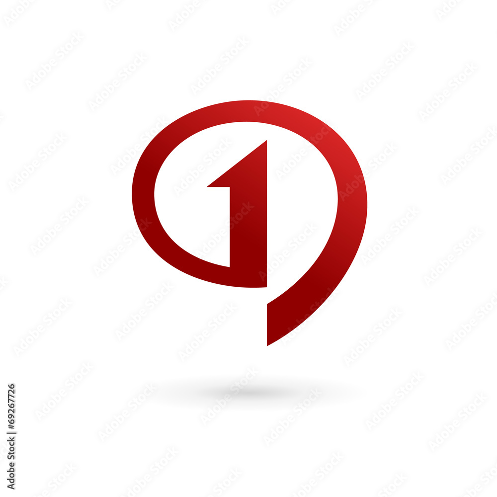 Number one 1 speech bubble logo icon design template elements Number one 1 speech bubble logo icon design template elements