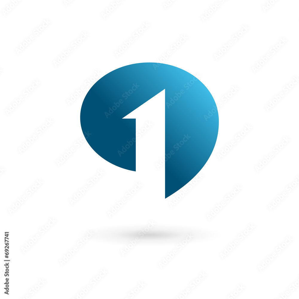 Number one 1 speech bubble logo icon design template elements Number one 1 speech bubble logo icon design template elements