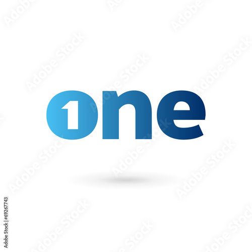 Number one 1 word logo icon design template elements © arbuzu