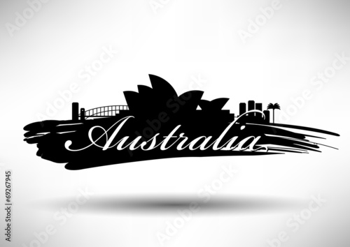 Australia Typographic Skyline Design