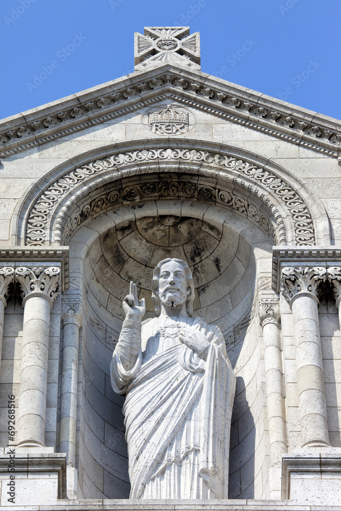 Jesus Christ Sculpture at the Basilique du Sacre Coeur in Paris