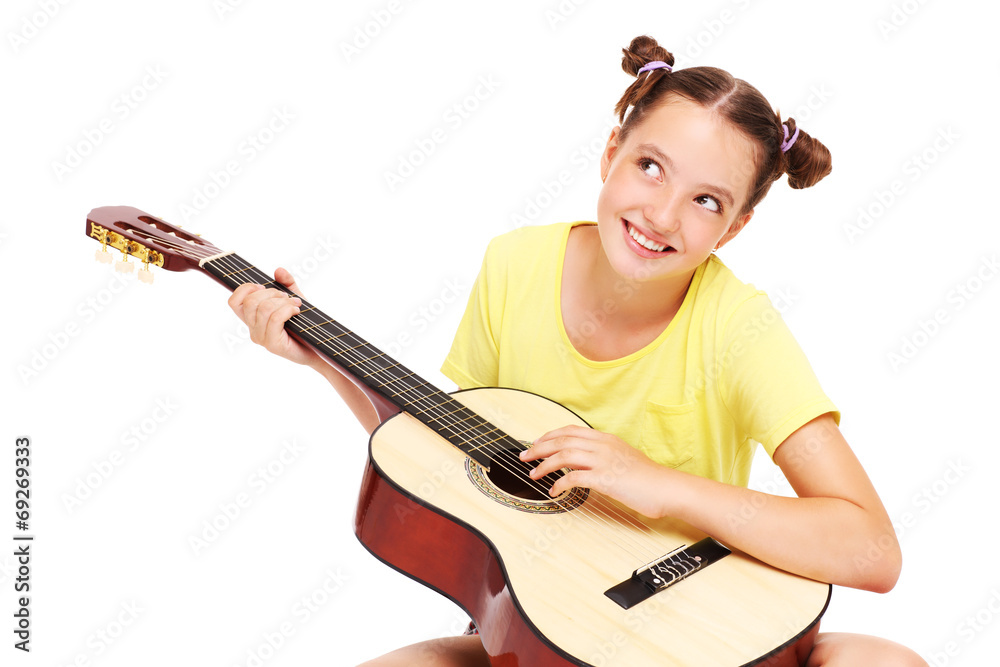 Fototapeta premium Girl and guitar