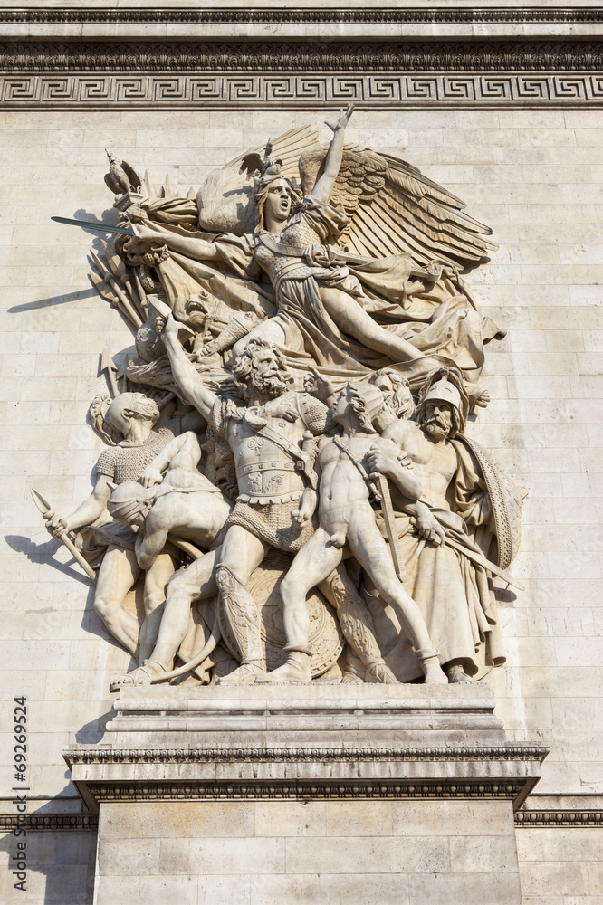 Sculptural Detail on the Arc de Triomphe in Paris