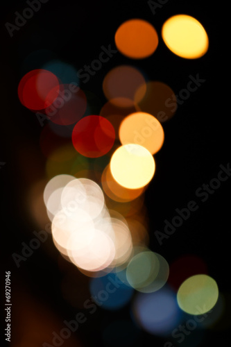 Night Light blurred background, Defocused abstract background.