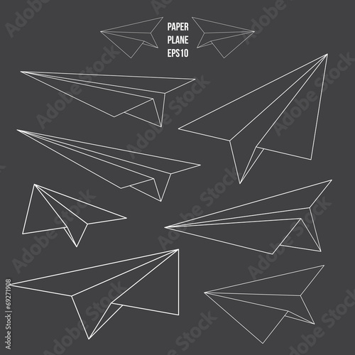 Paper plane, line design, vector illustration