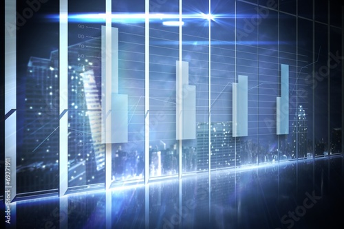 Hologram interface in office overlooking city © WavebreakmediaMicro