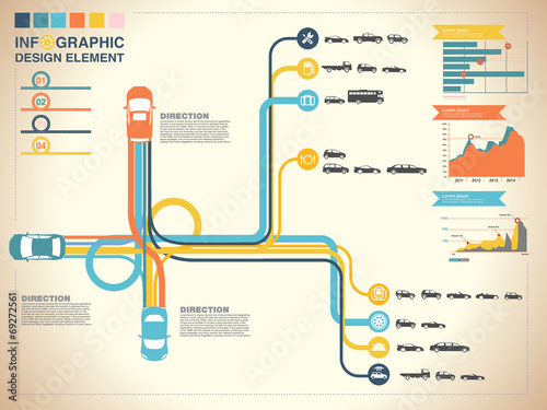 highway vector background,info graphic, 