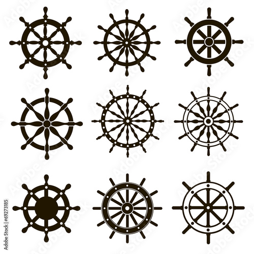9 images of ship steering wheels