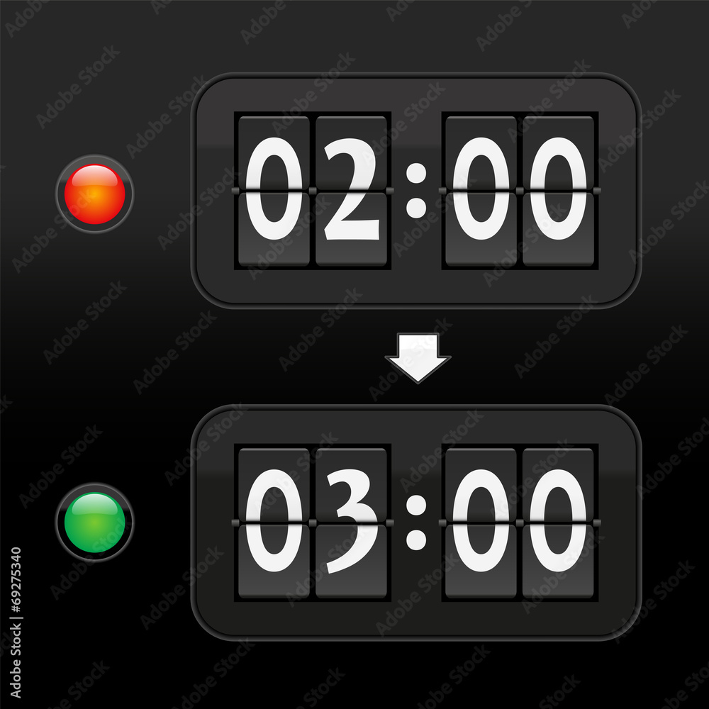 Daylight saving time digital dial clock face Daylight saving time digital dial clock face