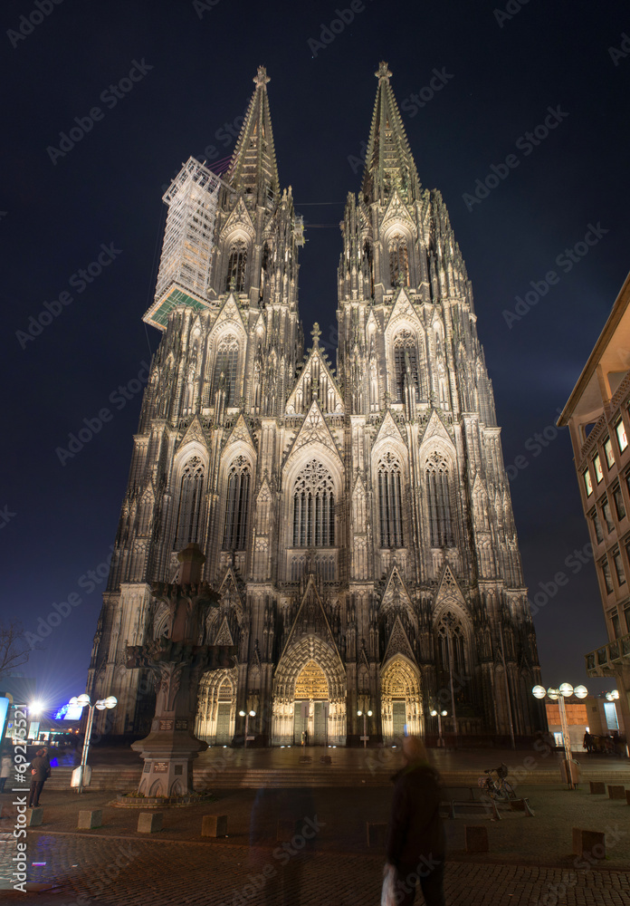 Cologne Cathedral at night, Germany