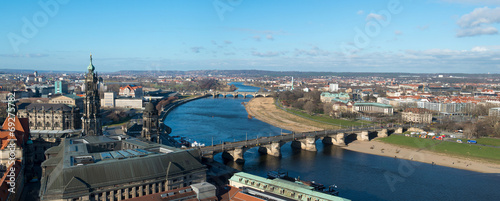 Panoramic view of Dresden from Frauenkirche church