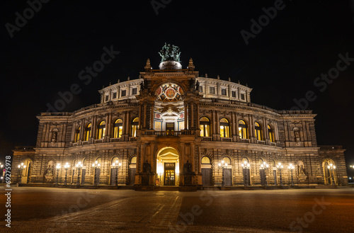 Night scene in Dresden, Germany. Opera house © lexan