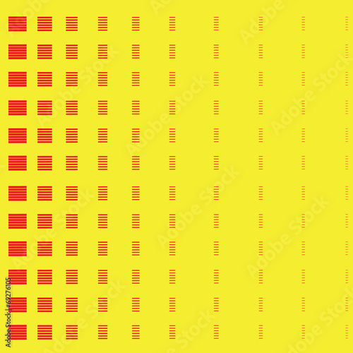 abstract red square on yellow background