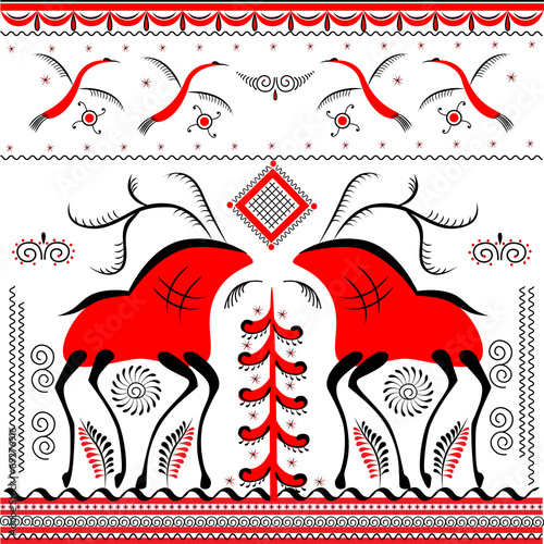 Background of Russian painting Mezenskaya