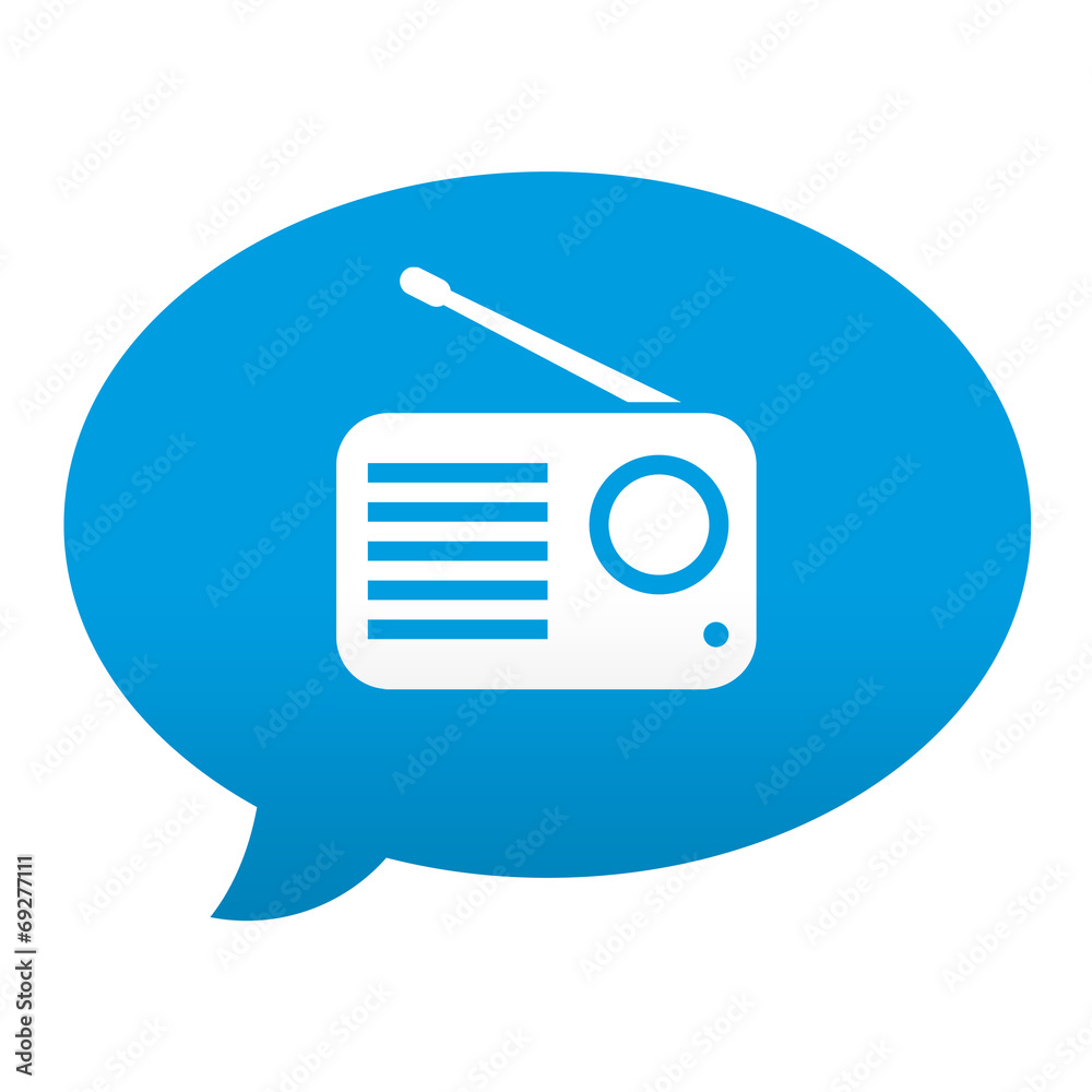 Etiqueta tipo app azul comentario simbolo receptor de radio Stock  Illustration | Adobe Stock