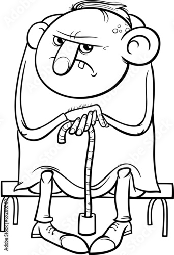 grumpy old man cartoon coloring page