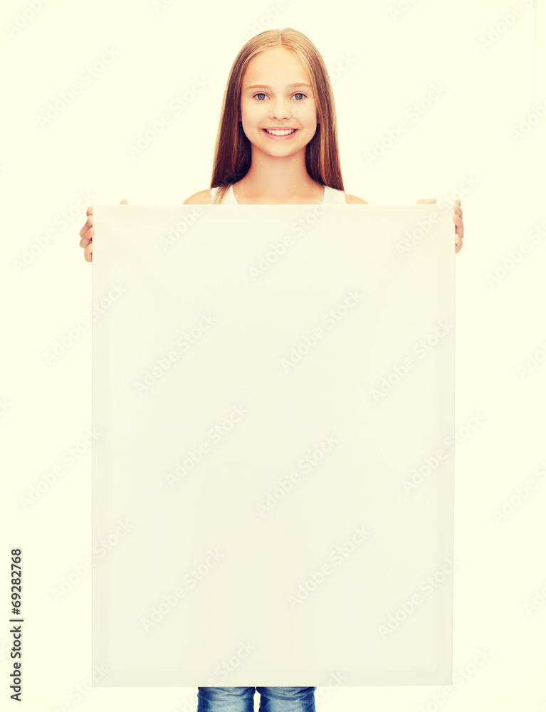 little girl with blank white board little girl with blank white board